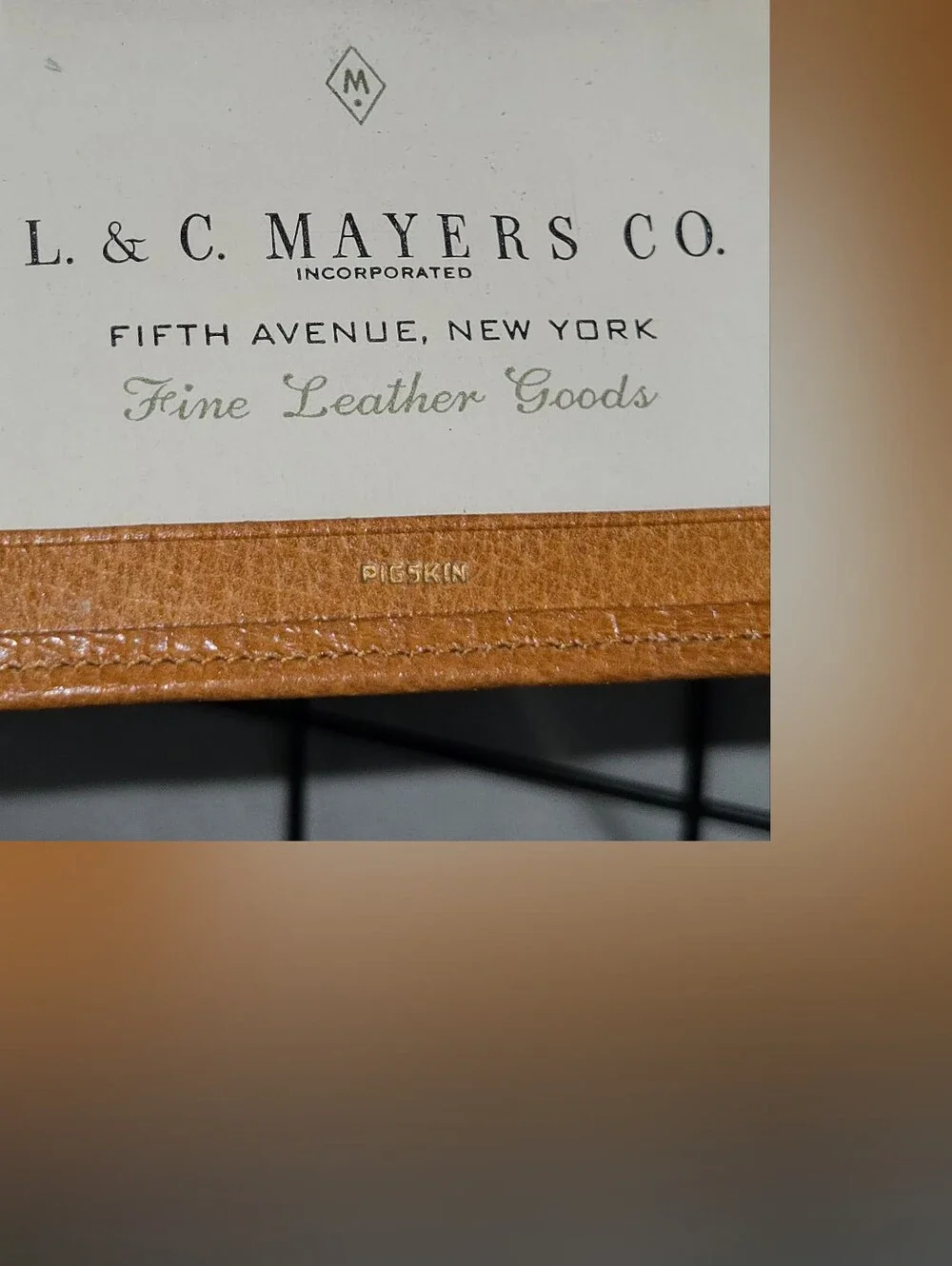 Vintage Rare L & C Mayers Co Genuine Pigskin Pocket Wallet
